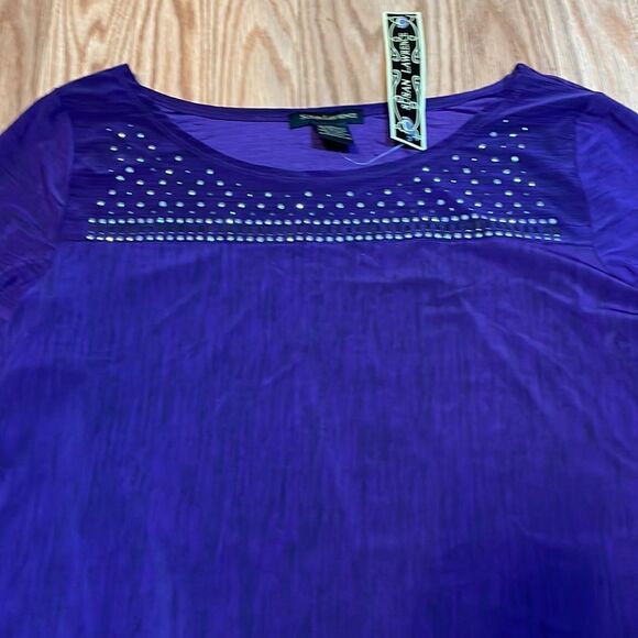 NWT! Susan Lawrence Purple Top, XL - Picture 2 of 4